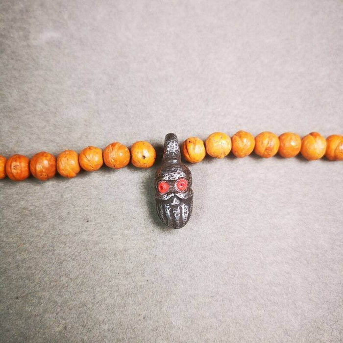Mala Counter Clip,Skull Bum Counter Clip for Prayer Beads - Tibetan Buddhist mala beads, front view