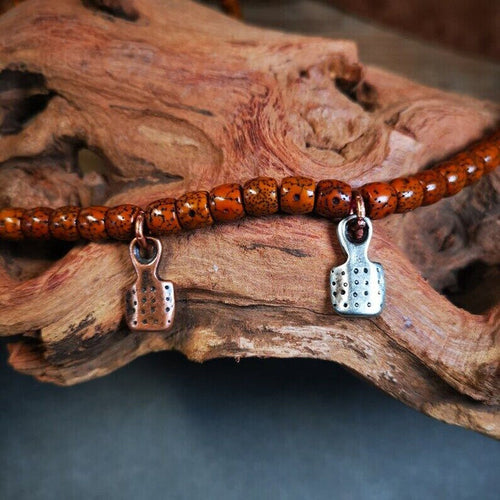 Mala Counter, Mala Pendant, Prayer Beads 0.7" - Tibetan Buddhist mala beads, front view