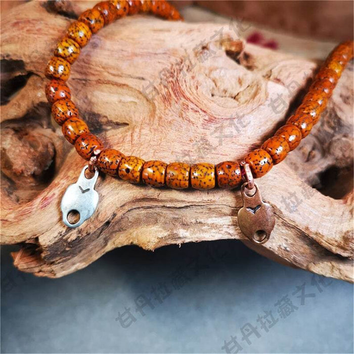Mala Counter Pendant Connecting Ring 0.7" - Tibetan Buddhist mala beads, front view