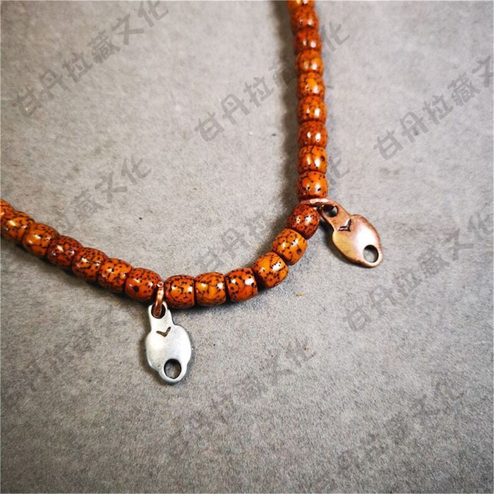 Mala Counter Pendant Connecting Ring 0.7" - Tibetan Buddhist mala beads, detailed view