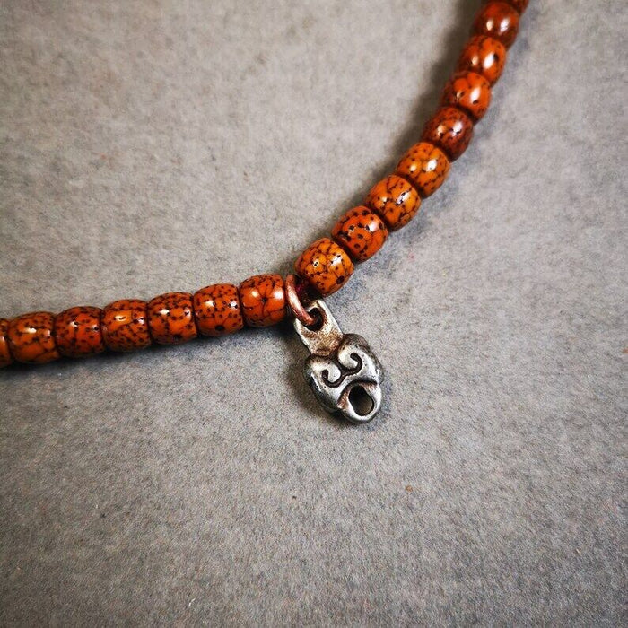 Mala Counter Pendant, Prayer Beads Accessories 0.7" - Tibetan Buddhist mala beads, detailed view
