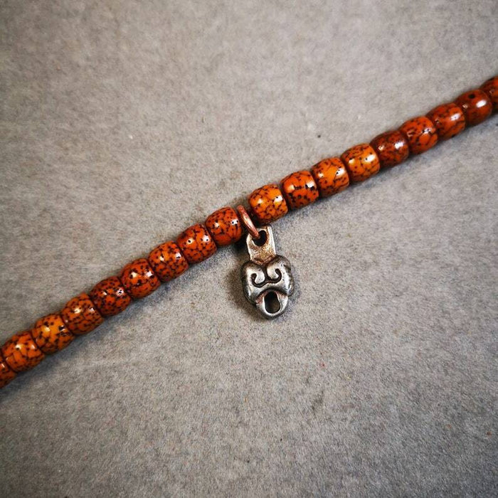 Mala Counter Pendant, Prayer Beads Accessories 0.7" - Tibetan Buddhist mala beads, close-up detail
