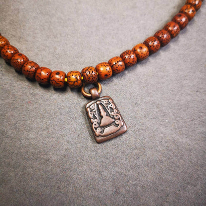 Mala Counter Pendant,Stupa, Pagoda - Tibetan Buddhist mala beads, detailed view
