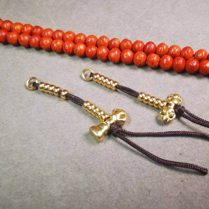 Mala Counters,Prayer Bead Counters - Tibetan Buddhist mala beads, close-up detail