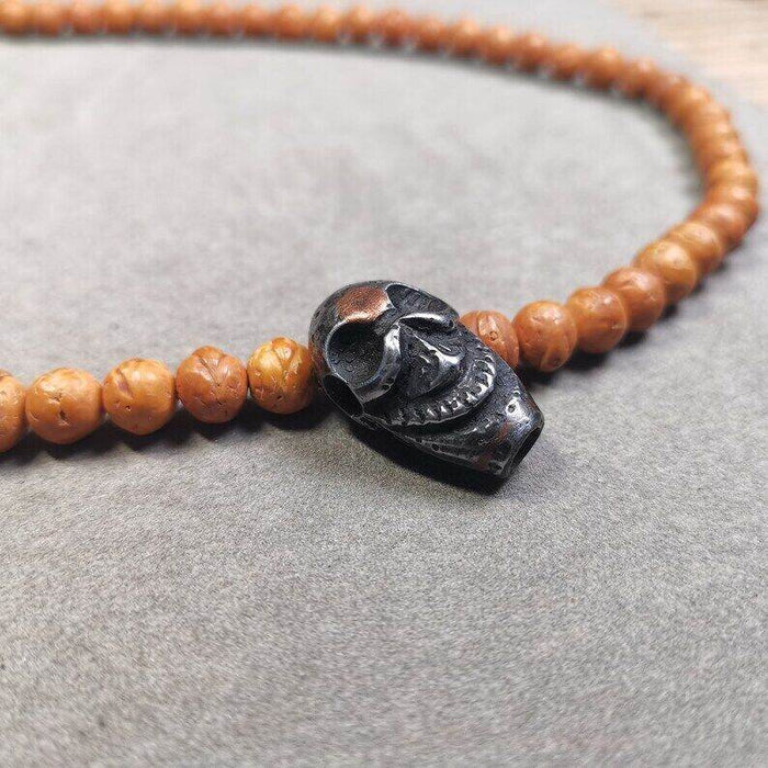 Mala Guru Bead, Skull Shape T-drilled 3-Hole Bead - Tibetan Buddhist mala beads, view 5