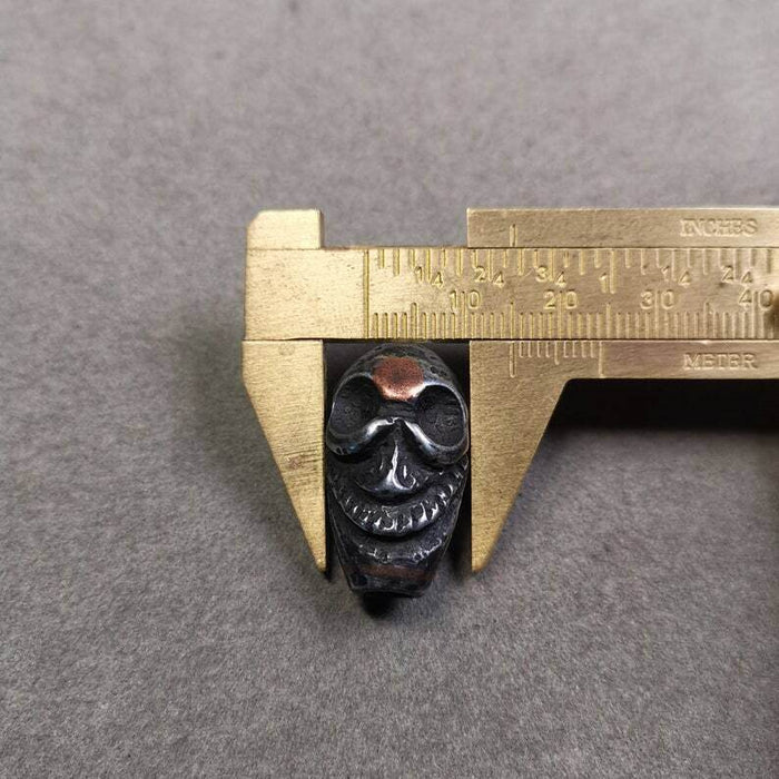Mala Guru Bead, Skull Shape T-drilled 3-Hole Bead - Tibetan Buddhist mala beads, view 7