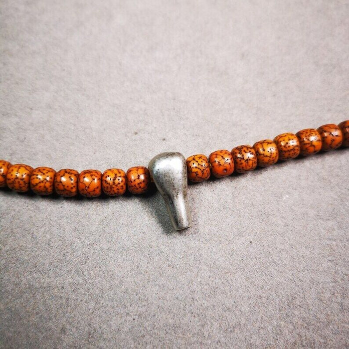 Mala Guru Bead, T-drilled 3-Hole Bead for Prayer Bead,0.8" - Tibetan Buddhist mala beads, view 4