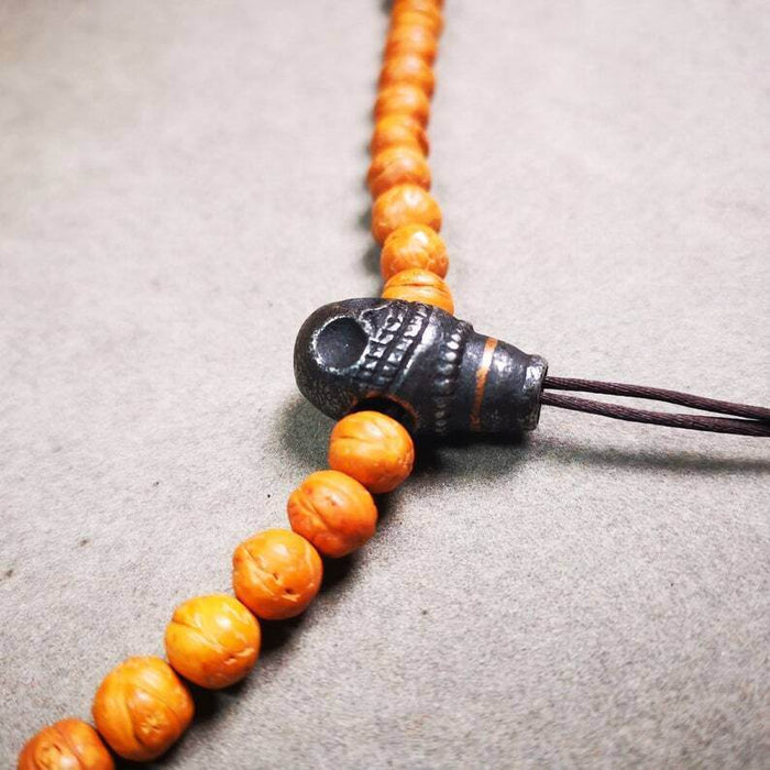 Mala Guru Bead, T-drilled 3-Hole Connector Bead - Tibetan Buddhist mala beads, detailed view