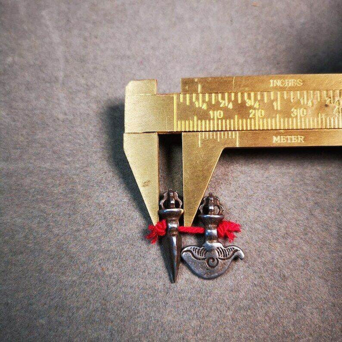 Mala Pendant,Mini Phurba and Kartika - Tibetan Buddhist mala beads, view 4