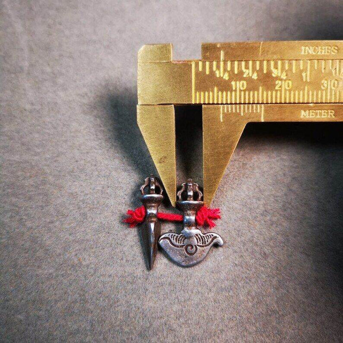 Mala Pendant,Mini Phurba and Kartika - Tibetan Buddhist mala beads, view 5