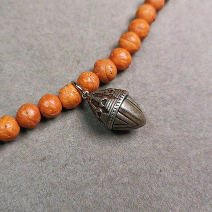 Mala Pendant,Niangla Tsa Tsa Stupa Gau Shrine Amulet - Tibetan Buddhist mala beads, view 4