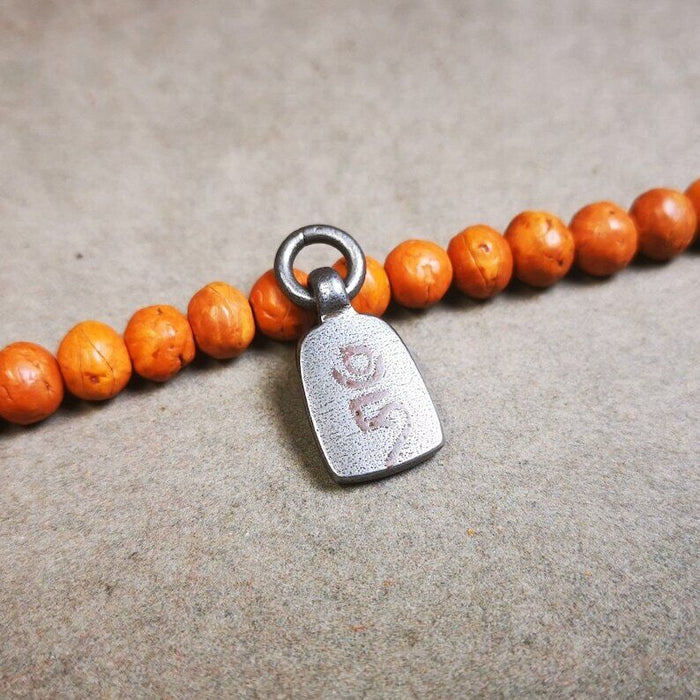 Mala Pendant,Shankha Conch Amulet 0.84" - Tibetan Buddhist mala beads, view 4