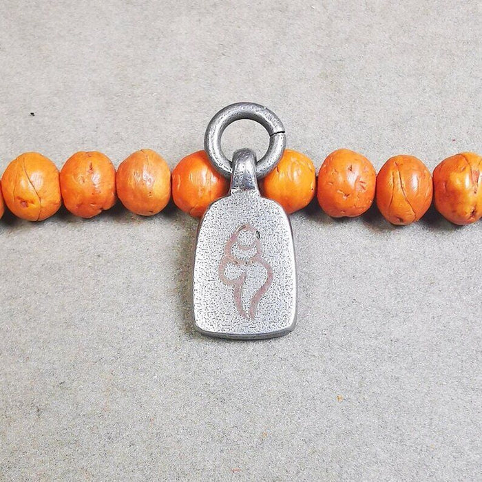Mala Pendant,Shankha Conch Amulet 0.84" - Tibetan Buddhist mala beads, view 6