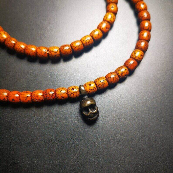 Mala Pendant,Skull Shape Bum Counter Clip for Prayer Beads - Tibetan Buddhist mala beads, view 4