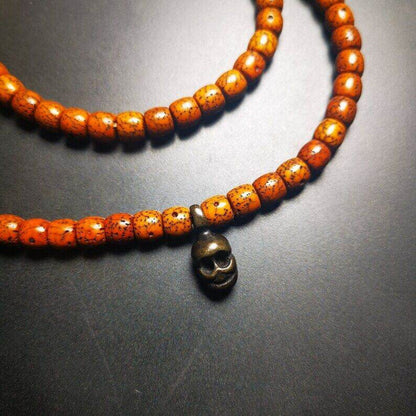 Mala Pendant,Skull Shape Bum Counter Clip for Prayer Beads - Tibetan Buddhist mala beads, view 4