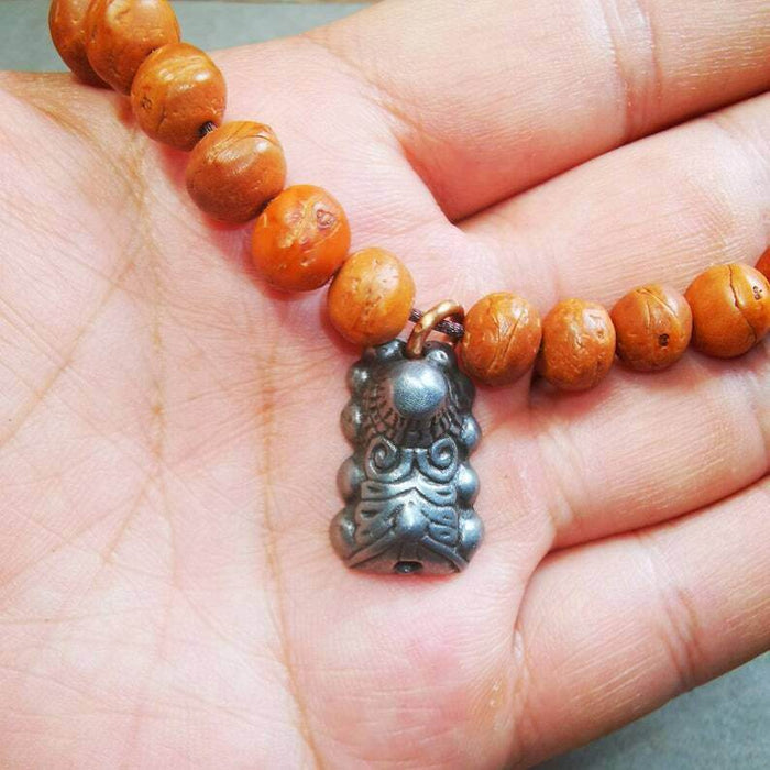 Mala Pendant,Snow Lion Amulet for Prayer Beads - Tibetan Buddhist mala beads, view 4