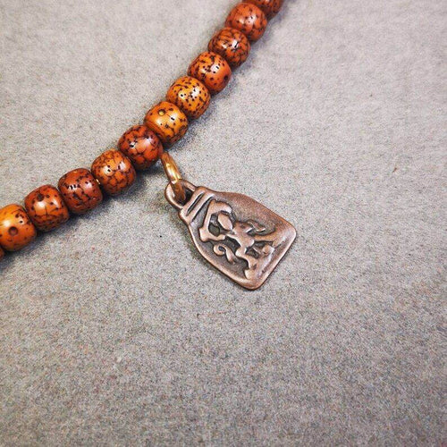 Mala Pendant,Vajrapani Amulet for Prayer Beads - Tibetan Buddhist mala beads, front view