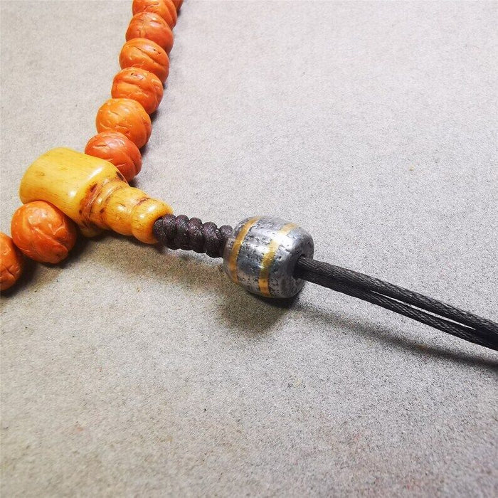 Mala Spacer Bead, Marker Beads 0.35" - Tibetan Buddhist mala beads, detailed view