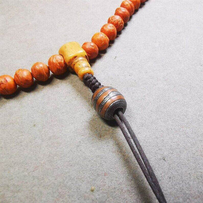 Mala Spacer Bead,Cold Iron Stripe Marker Beads for Prayer Beads Necklace - Tibetan Buddhist mala beads, detailed view