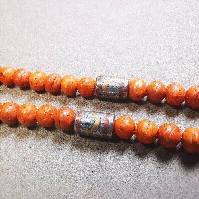 Mala Spacer Bead,Cold Iron Stripe Marker Beads for Prayer Beads Necklace - Tibetan Buddhist mala beads, detailed view