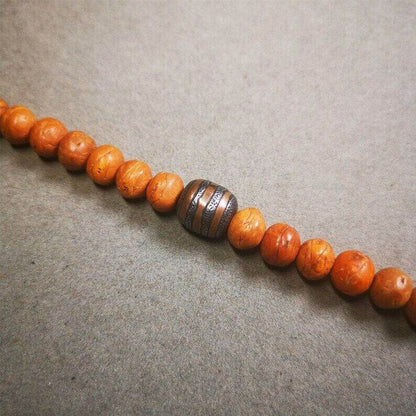 Mala Spacer Bead,Cold Iron Stripe Marker Beads for Prayer Beads Necklace - Tibetan Buddhist mala beads, view 4