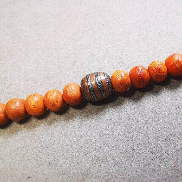 Mala Spacer Bead,Cold Iron Stripe Marker Beads for Prayer Beads Necklace - Tibetan Buddhist mala beads, view 5