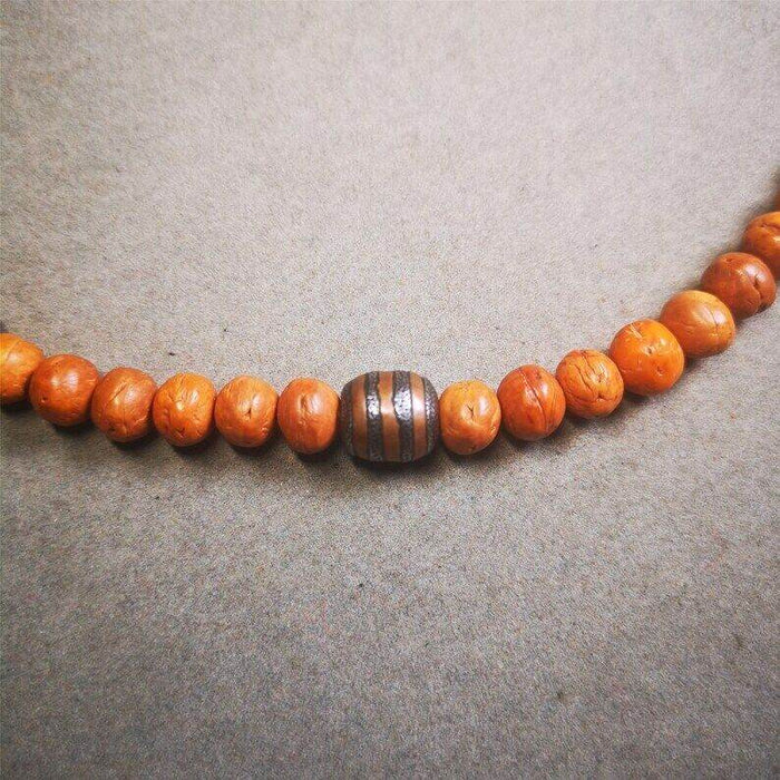 Mala Spacer Bead,Cold Iron Stripe Marker Beads for Prayer Beads Necklace - Tibetan Buddhist mala beads, view 7