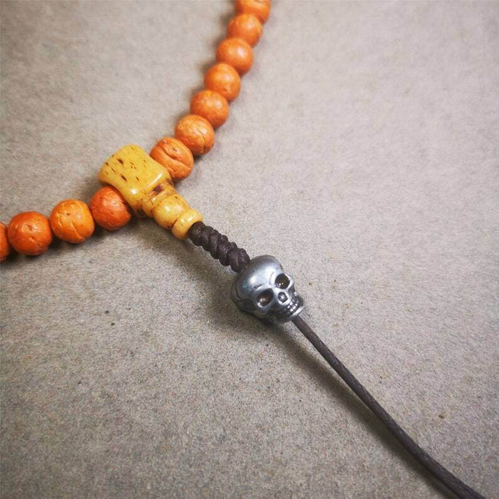 Mala Spacer Beads,Citipati Skull Marker Beads for Prayer Bead Necklace - Tibetan Buddhist mala beads, view 5