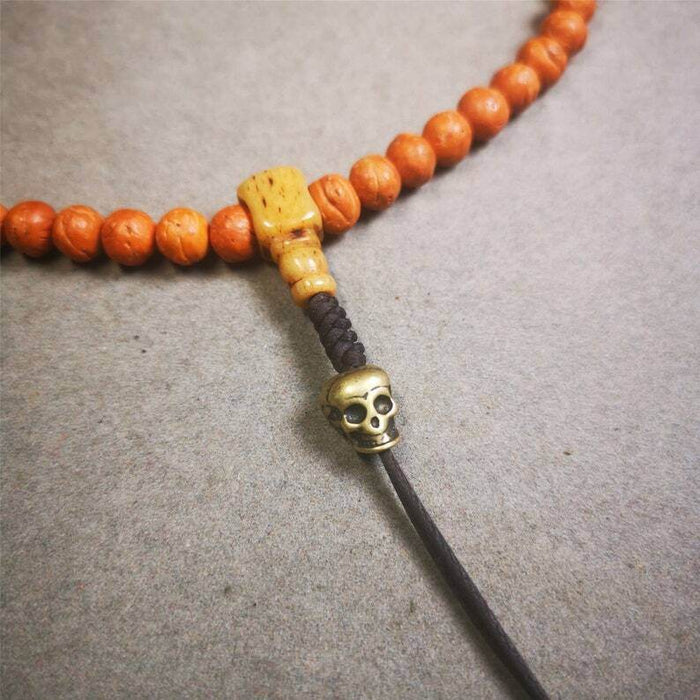Mala Spacer Beads,Citipati Skull Marker Beads for Prayer Bead Necklace - Tibetan Buddhist mala beads, view 6