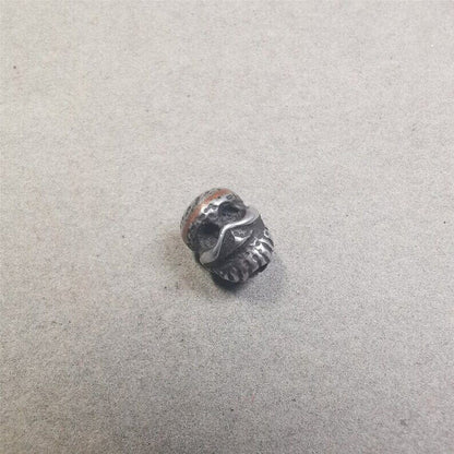 Mala Spacer Bead,Skull Citipati Marker Bead 0.43" - Tibetan Buddhist mala beads, view 5