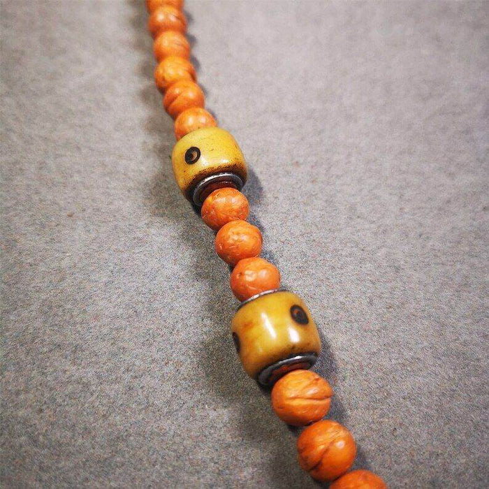 Mala Spacer Bead,Yak Bone Dice Marker Beads for Prayer Bead Necklace - Tibetan Buddhist mala beads, detailed view