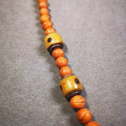 Mala Spacer Bead,Yak Bone Dice Marker Beads for Prayer Bead Necklace - Tibetan Buddhist mala beads, detailed view