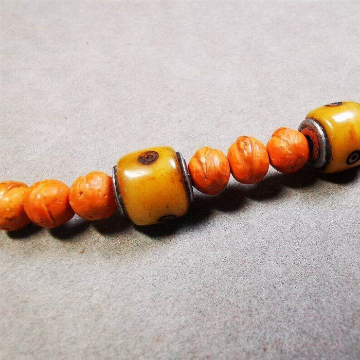 Mala Spacer Bead,Yak Bone Dice Marker Beads for Prayer Bead Necklace - Tibetan Buddhist mala beads, view 4