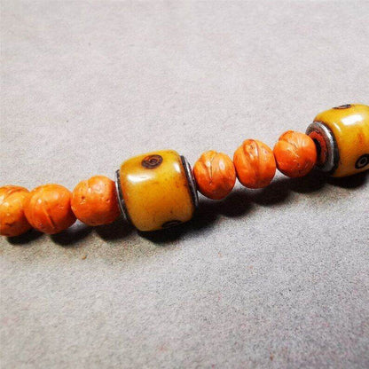 Mala Spacer Bead,Yak Bone Dice Marker Beads for Prayer Bead Necklace - Tibetan Buddhist mala beads, view 4