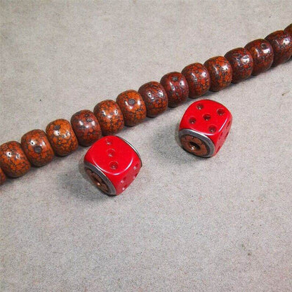 Mala Spacer Bead,Yak Bone Dice Marker Beads for Prayer Beads Necklace - Tibetan Buddhist mala beads, front view