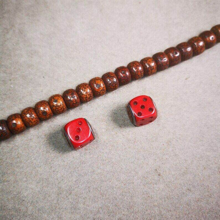 Mala Spacer Bead,Yak Bone Dice Marker Beads for Prayer Beads Necklace - Tibetan Buddhist mala beads, view 5