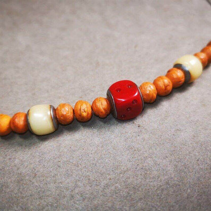 Mala Spacer Bead,Yak Bone Dice Marker Beads - Tibetan Buddhist mala beads, view 4