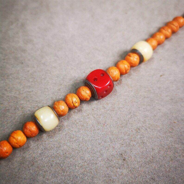 Mala Spacer Bead,Yak Bone Dice Marker Beads - Tibetan Buddhist mala beads, view 5