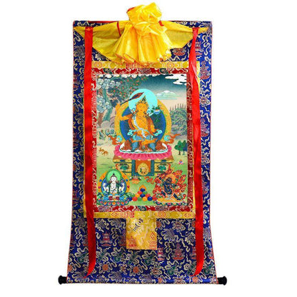Manjushri Chenrezig Vajrapani - Tibetan thangka painting, view 4