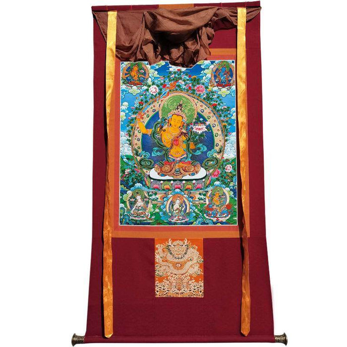 Manjushri - Tibetan thangka painting, view 7