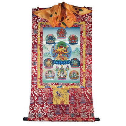 Manjusri Image - Tibetan thangka painting, view 7