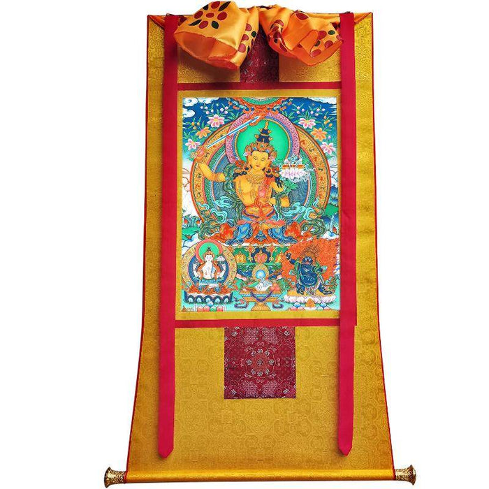 Manjusri Thangka - Tibetan thangka painting, view 6