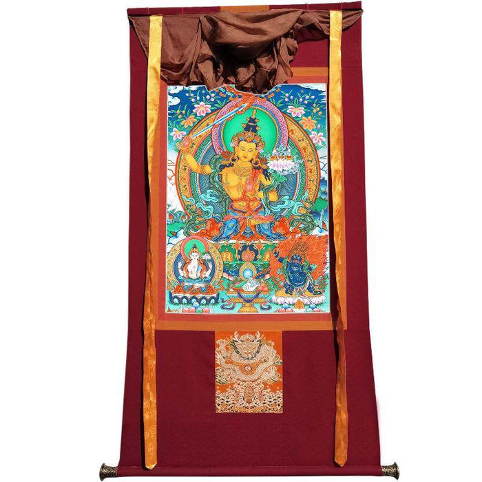 Manjusri Thangka - Tibetan thangka painting, view 7