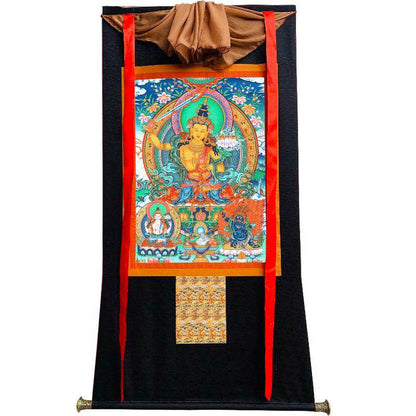 Manjusri Thangka - Tibetan thangka painting, view 8