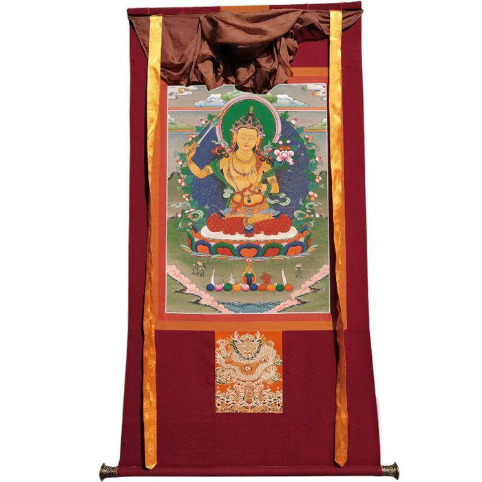 Manjusri - Tibetan thangka painting, view 7