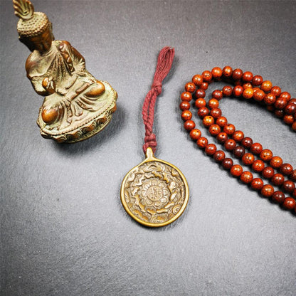 Melong 1.65" - Tibetan Buddhist art, close-up detail