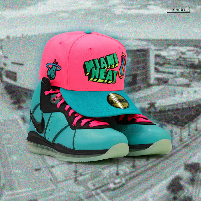 MIAMI HEAT NIKE LEBRON VIII PRE HEAT INSPIRED MIAMI VICE NEW ERA FITTED CAP