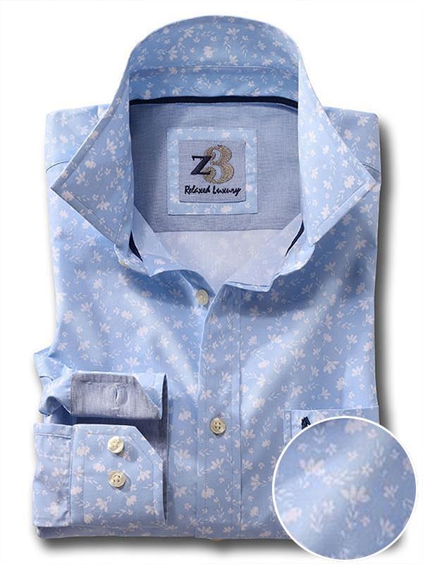 Mulanay Sky Printed Full sleeve single cuff   Cotton Shirt