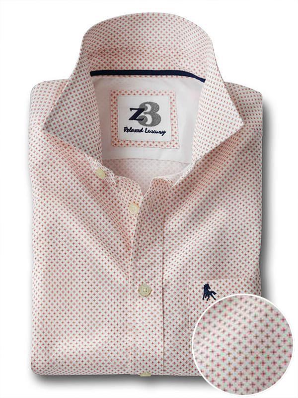 Murray White Printed Full sleeve single cuff   Cotton Shirt