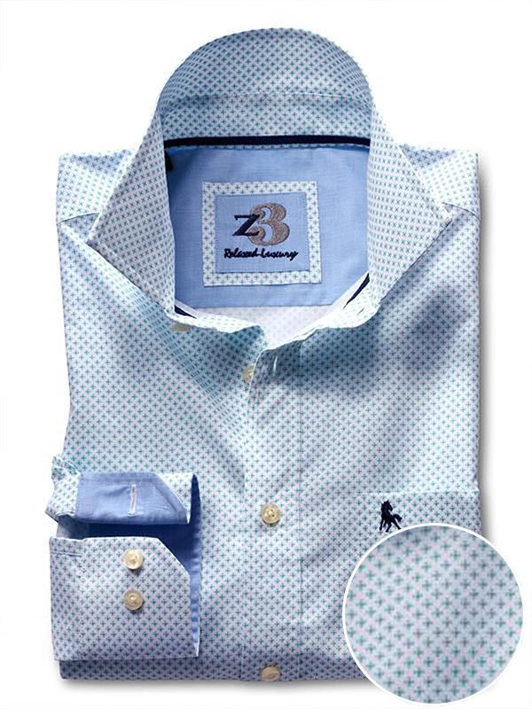 Murray White Printed Full sleeve single cuff   Cotton Shirt